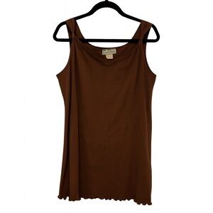 Vintage‎ Porto Cruz Brown Sleeveless Tank Top Women’s Large Y2K 90s